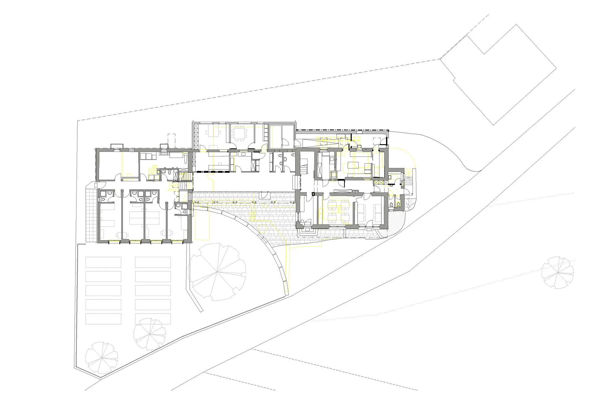 21_Sanierung Umbau_Hof de Planis Seminare und Begegnungen Stels_Grundriss Erdgeschoss